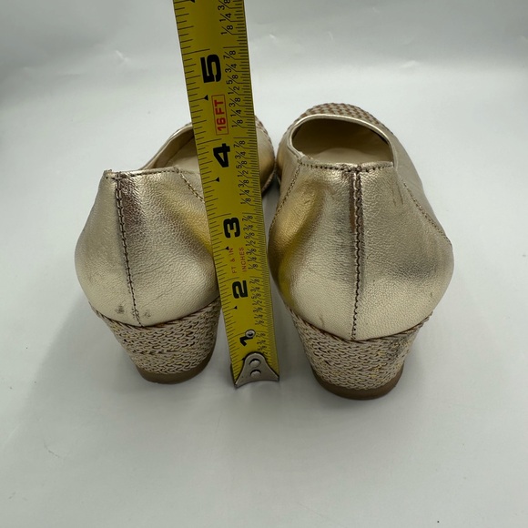 Sesto Meucci Womens  Gold Woven Leather Slip on Comfort Shoes Size 8M - Picture 8 of 11